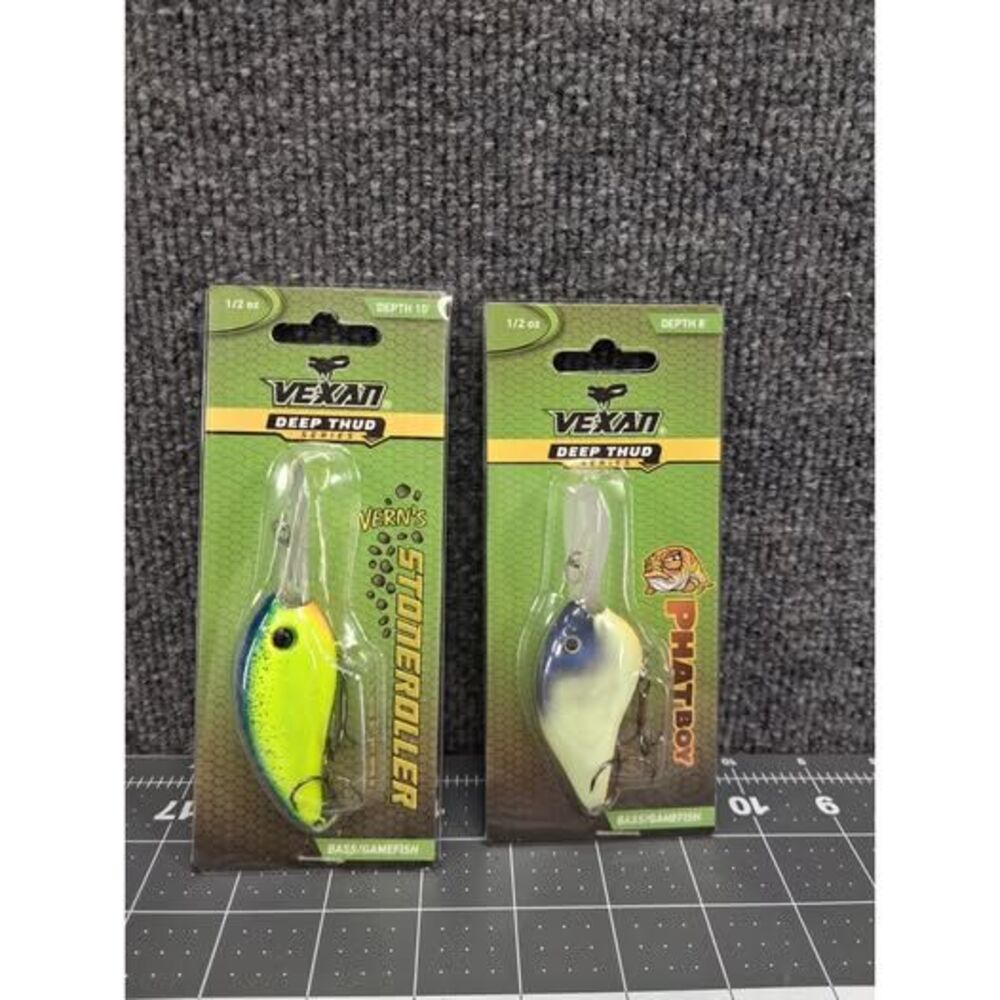 Lot Of 2 Vexan Deep Thud Crankbaits 1/2 OZ Verns Stoneroller Phatboy NEW